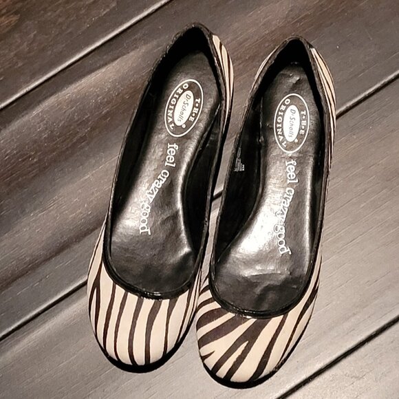 Dr Scholl's Feel Crazy Good Zebra (Black / White) Ballet Flats US 8M - Picture 1 of 7